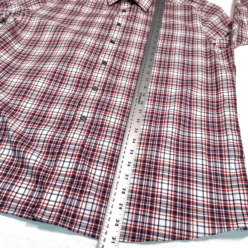 Jos. A. Bank Traveler Tailored Fit Plaid Shirt Long Sleeve 100% Cotton Mens XL - Picture 8 of 8